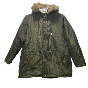 New Look Hooded Coat Quilted Lining and Sherpa Hood 1X